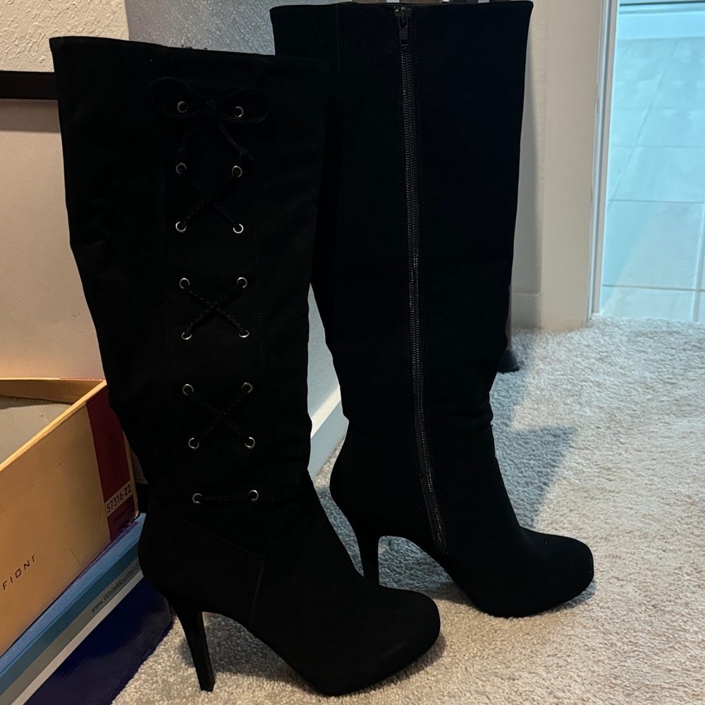 Madeline Stuart Black Heeled Boots